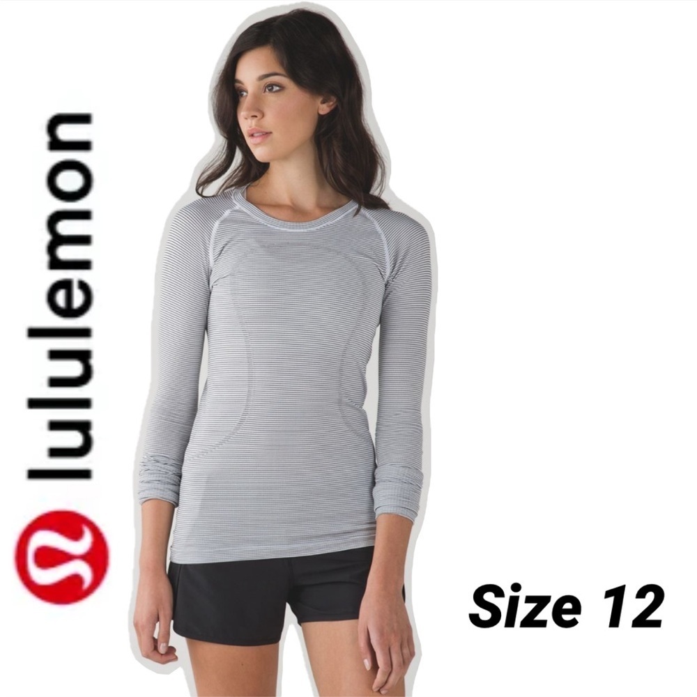 Lululemon Run: Swiftly Tech Long Sleeve Crew size 12
Tempo Stripe White Black